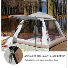Barraca De Camping 4 A 6 Pessoas Automatica Barraca Para Acampar Impermeavel Tenda