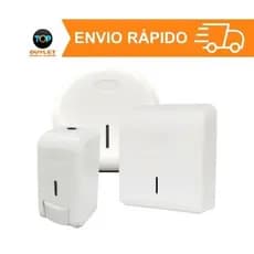 Kit Banheiro 3 Dispensers Saboneteira + Toalheiro Interfolha + Papel Higiênico Rolão Nobre