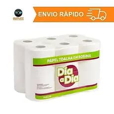 Papel Toalha em Bobina Dia a Dia Celulose/Branco - 6 Unidades 200mts
