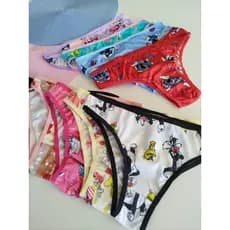 Kit 10 Calcinha Menina Moça Juvenil Estampada e Lisa