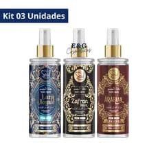 Kit 03 Body Splash  Árabe Masculino - Tariq Royale - Zafran - Arabian Soul Cosméticos 200ml