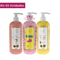 Kit 03 Hidratante Corporal Madmoiselle - Chiclete - Manga Rosa Sly Pure Nature Cosméticos 240ml