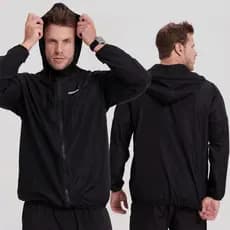 Corta Vento Masculina Impermeável Semi Forrada Preto Strep Fitness Corrida Dia a Dia
