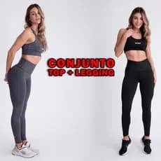 Conjunto de Academia Feminino Top e Calça Legging Alta Compressão Zero Transparência - Strep Fitness