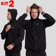 Kit 2 Jaquetas Masculinas Impermeável Com Capuz Forrado Premium