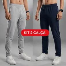 Kit 2 Calça Masculina Leve de Elastano Academia Treino Caminhada Esportes Confortável Dia a Dia