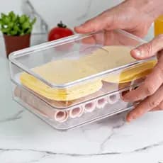 Organizador Porta Frios Para Geladeira Duplo Transparente