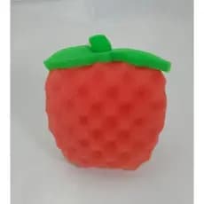 Esponja Corporal Fruta Formato Vermelha Banho Pele Macia e Divertida