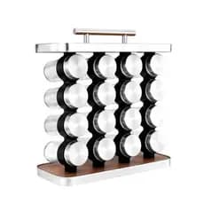 Kit Organizador Condimentos 16 Potes De Vidro 80ml Tampa Inox Porta Tempero