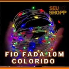 Fio Fada Cordão de Led 10M Colorido Iluminação Decoração Natal Natalina Pisca Pisca Ano Novo