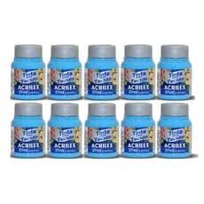 Kit 10 Tinta para Tecido Fosca 37ml Azul Celeste Acrilex | Alta Cobertura e Fixação Frio Resistência