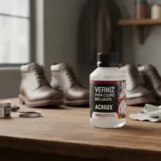 Verniz Para Couro Brilhante Acrilex 100ml Acabamento Sofisticado Proteção Couro Natural ou Sintético