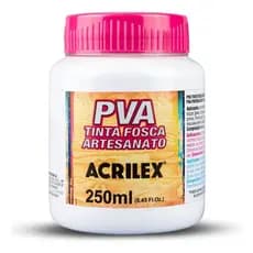 Tinta Pva Fosca Para Artesanato 250ml Branco - 32250519 Acrilex À Base de Látex PVA e Água