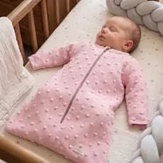 Saco de Dormir Bebê Cobertor de Tricô com Ziper Forrado Fio Antialérgico Medida 65x45cm