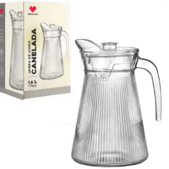 Jarra Canelada  Diamond Transparente 1620ml Em casa tem