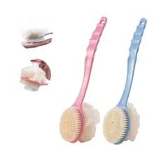 Escova De Banho Com 2 Em 1 Para Esfregar As Costas com Bucha Massageadora