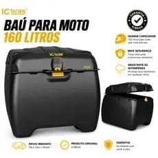 Baú 160 Litros Para Entrega Motoboy Grande Caixa Para Moto ICBRAS Delivery Entrega