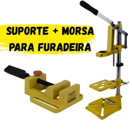 Kit Suporte Para Furadeira Manual Com Morsa Lynus LM-65 LSF-60 Lynus