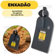 Enxadão Largo Para Agricultura Jardinagem Aço Carbono Olho Redondo Sem Cabo Vonder Resistente