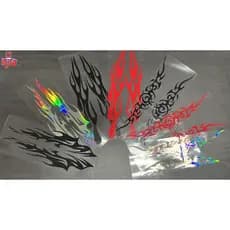 1 Par Autocolante Refletivo Adesivo Chamas Flames Fogo Tribal Carro Moto tanque Adesivo 40cm X 8cm Capô