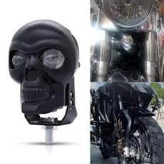 Holofote(s) LED Caveira Universal (10-80V): Luz Branca/Amarela, 3 Modos, IP68, Alta Intensidade para Off-Road/Moto