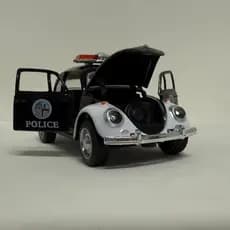 Miniatura VW Fusca Polícia em Metal com Fricção Escala 1:32