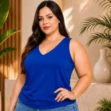 Blusa Regata Feminina Plus Size  Básica, Elegante e confortável