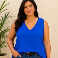 Kit Blusa feminina social elegante duna pluz size alça grossa