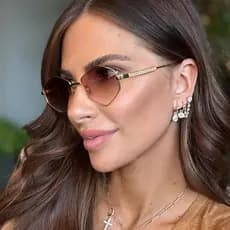 Óculos de Sol em Forma de Diamante, Óculos de Metal Poligonais, Estilo Europeu e Americano, Óculos de Sol Fashionáveis e