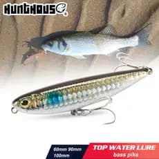 Hunthouse Flutuante Topwater Lápis Isca De Pesca Superfície Dura WTD 60mm 90mm 100mm Água Salgada Para Pique Baixo Truta Peixe Enfrentar
