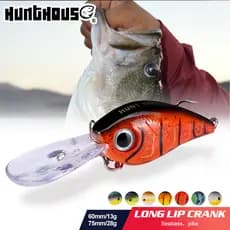 Hunthouse Pesca Jerk Crankbait Minnow Isca Flutuante 60mm/13g 75mm/28g Lábio Longo Catraca Manivela Wobblers Truta Pique