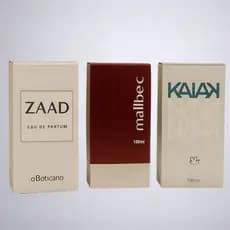Kit 3 Perfumes Zaad + Malbec + Kaiak Branco 100ml Masculino Aroma Marcante Sofisticado Atemporal