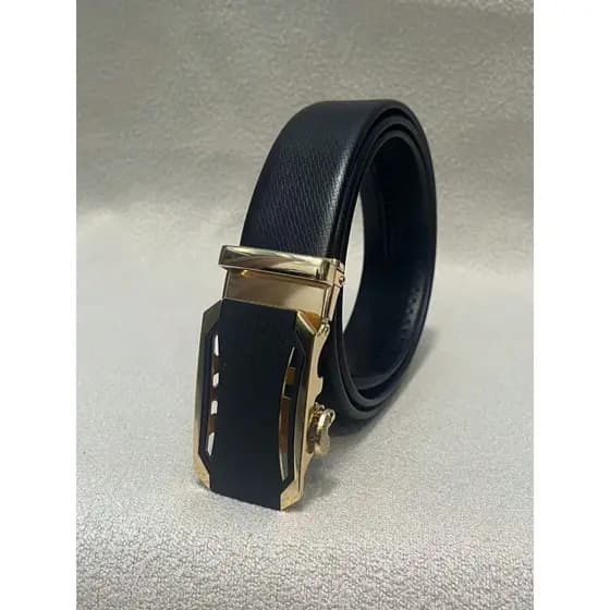 Cinto de Couro Masculino com Fivela Automática, Fashion e Casual para Jovens, de Meia-Idade e Para Uso Profissional