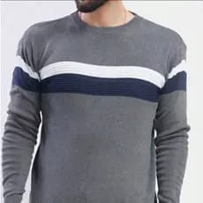 Suéter Listrado Masculino Moda Inverno Casual Gola Redonda