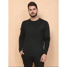 Suéter Masculino Cor Sólida Moda Inverno Casual Cor Sólida Gola Redonda