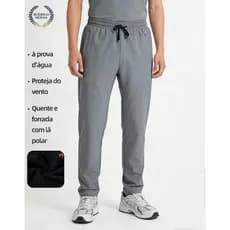 Calça Moletom Masculina com Forro de Pelo - Elástica, À Prova de Vento e Água, Quente e Confortável