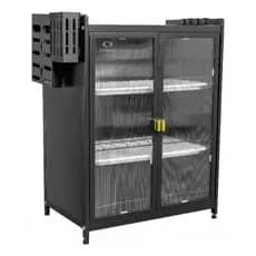 Escorredor De Louça Inox 3 Níveis À Prova De Poeira Armário Preto