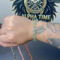Pulseira de Pedraria Dourada Feminina | Delicada 4 Cores | Pulseira Betina | Pulseira Feminina Artesanal | Presente