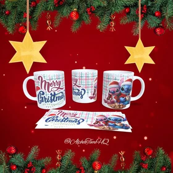 Caneca Personalida Desenho Animado - Tema Natalino - Material: Polímero (Plástico) 350Ml - Perfeita Para Presente