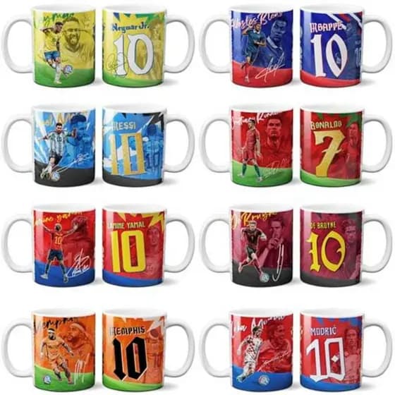 Caneca de Cerâmica Personalizada - Craques da Copa 2026