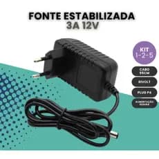 Kit Fonte De Alimentação Estabilizada 3a 12v Bivolt7 Fita Led