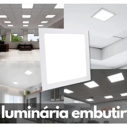 Plafon Painel 18w Quadrado Embutir Branco Frio