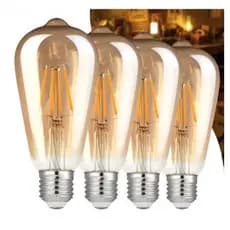 Lâmpada Filamento LED ST64 4W E27 Âmbar Estilo Retrô Vintage Luz Quente Bivolt