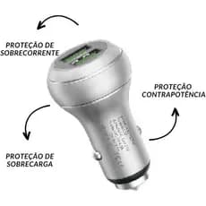 Carregador Veicular para carro H’MASTON L02-4 2 saidas