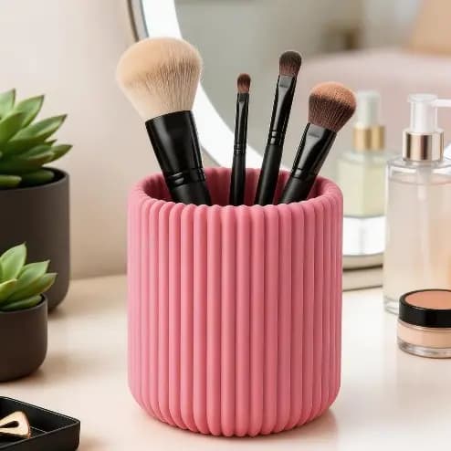 Porta Canetas Lápis Pincéis Canelado Treco Organizador de Mesa Escritório Elegante