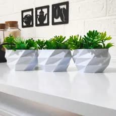 Kit 3 Vasos Decorativos para Suculentas e Cactos Cachepot Moderno