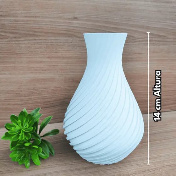 Vaso Decorativo Espiral para Rack Mesa Sala Quarto - 14 cm | Impressão 3D