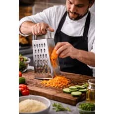 Ralador 4 Faces Aço Inox 18cm – Multifuncional, Resistente e Ideal para Legumes,