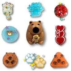Squishy Brinquedo Sensorial de patinha e ursinho Squeeze Mochi Fufu Taba