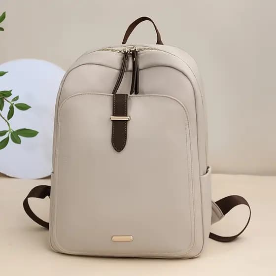 Mochila à prova d’água, fashion, em lona com cores contrastantes, grande capacidade, estilo minimalista, para estudantes